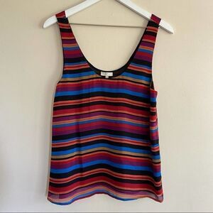 JOIE Multi-colored Striped Silk Tank Top XS